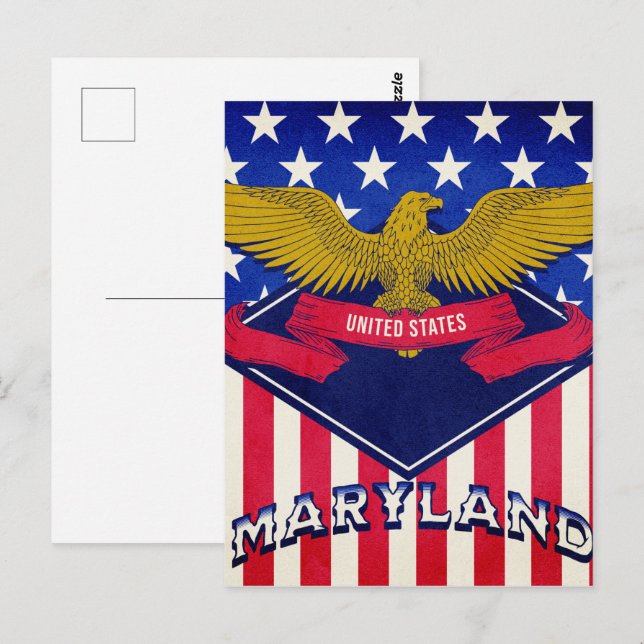 Maryland USA Flag Postcard (Front/Back)