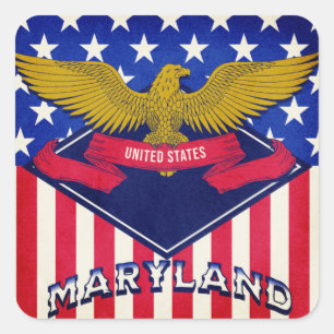 Maryland USA Flag  Square Sticker