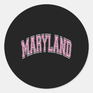 Maryland Varsity Style K Text Classic Round Sticker