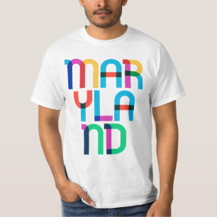 Maryland Vintage Retro Pop Art 80s Rainbow T-Shirt