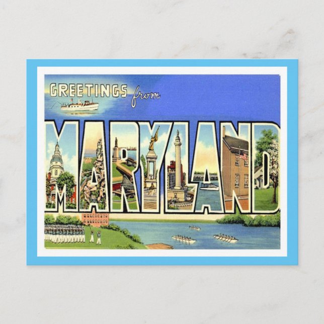 Maryland Vintage Travel Postcard (Front)