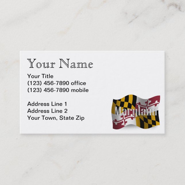 Maryland Waving Flag Business Card (Front)