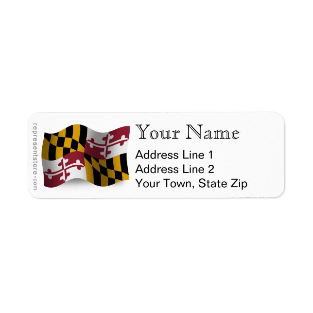Maryland Waving Flag Return Address Label (Front)
