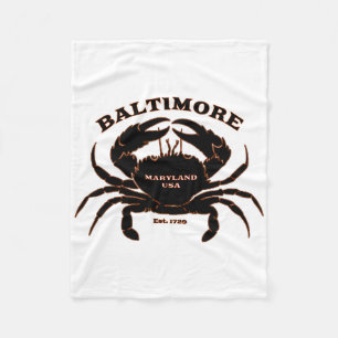 Maryland's Summer Crabs  Fleece Blanket