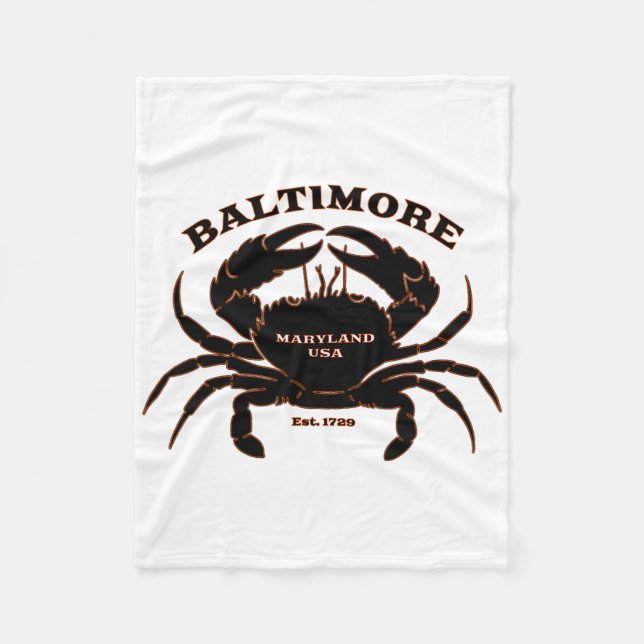 Maryland's Summer Crabs  Fleece Blanket (Front)