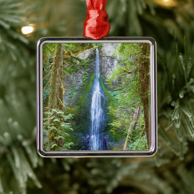 Marymere Falls I at Olympic National Park Metal Ornament (Tree)
