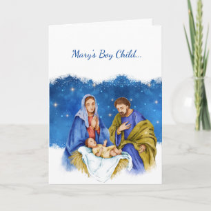 Mary's Boy Child Song Lyric Jesus Birth Nativity Holiday Card