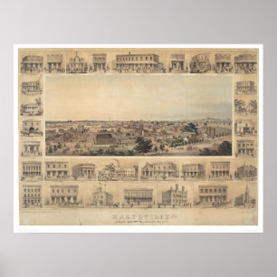 Marysville, California Panoramic Map (2505A) Poster