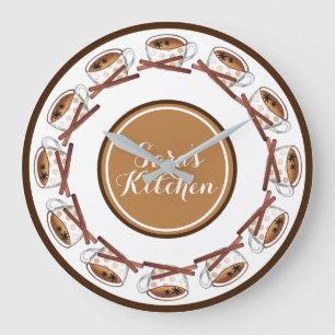 Masala Chai Teacup Indian Spiced Black Tea Cuppa Large Clock