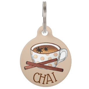 Masala Chai Teacup Indian Spiced Black Tea Cuppa Pet Tag