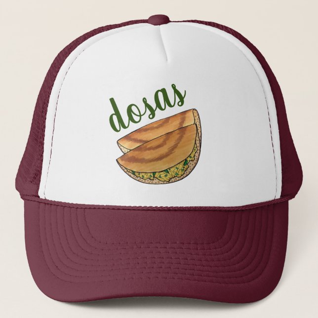 Masala Dosas South Indian Food Cuisine Potato Dosa Trucker Hat (Front)