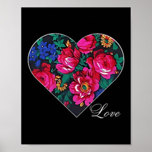 Masani Scarf Floral Heart Love Native American Poster