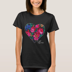 Masani Scarf Floral Heart Love Native American T-Shirt