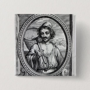 Masaniello, engraved by Petrus de Iode 15 Cm Square Badge