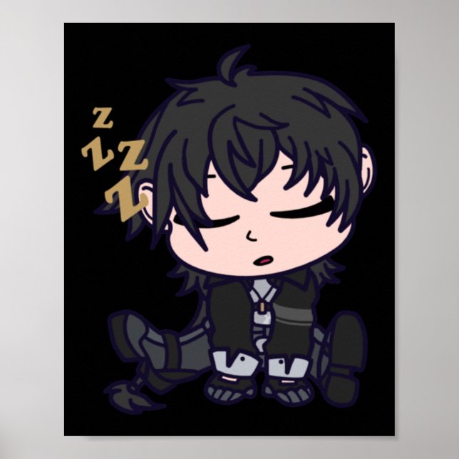 Masc Rover Chibi Wuthering Waves Sticker  Poster (Front)