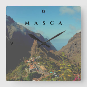 Masca in Spain Square Wall Clock