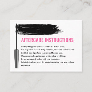 Mascara Eyelashes  Brow Bar Aftercare Instructions Business Card