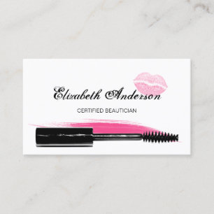 Mascara Lips Certified Beautician Business Card