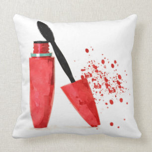 Mascara makeup fashion beauty girly red cushion