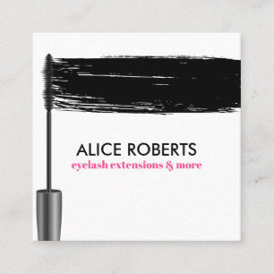 Mascara Strokes Eyelashes extension  Brow Bar Square Business Card