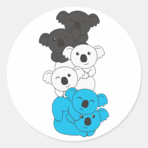 Mascic Flag Pride Lgbtq Cute Koala Pile Classic Ro Round Sticker