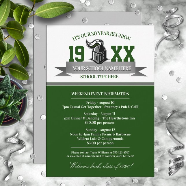 Mascot Banner Class Reunion Invitations (Creator Uploaded)