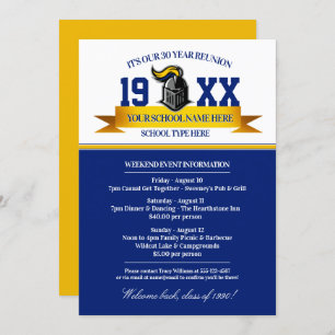 Mascot Banner Class Reunion Invitations