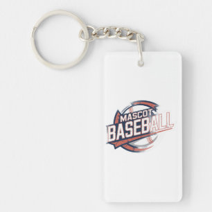 Mascot Baseball Graphic Key Ring