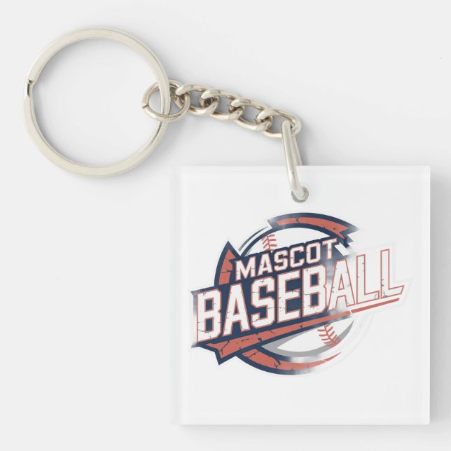 Mascot Baseball Graphic Key Ring (Front)