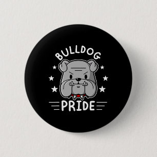 Mascot English Bulldog Pride And Loyalty 6 Cm Round Badge