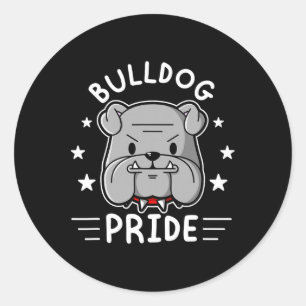 Mascot English Bulldog Pride And Loyalty  Classic Round Sticker