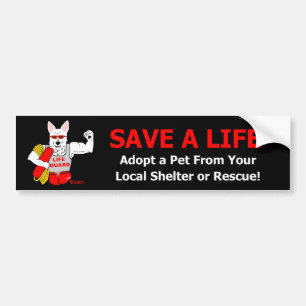 Mascot Jake Says, "Save A Life." Bumper Sticker