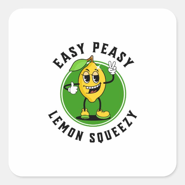 Mascot Lemon Square Sticker (Front)
