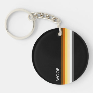 Masculine and Sleek Gay Bear Pride Flag woof Key Ring