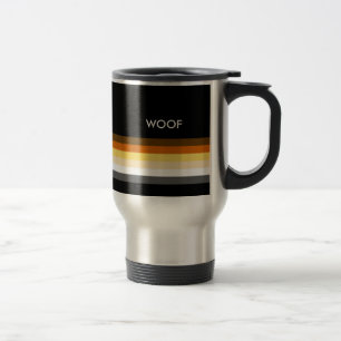 Masculine and Sleek Gay Bear Pride Flag woof Travel Mug