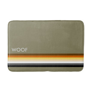 Masculine and Stylish Gay Bears Pride Flag WOOF Bath Mat