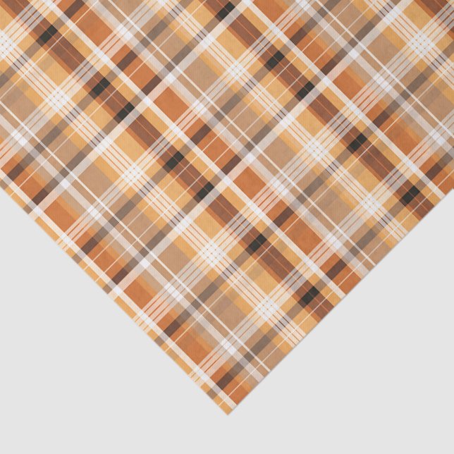 Masculine Autumn Fall Plaid 3 Sheets Tissue Paper (Detail)