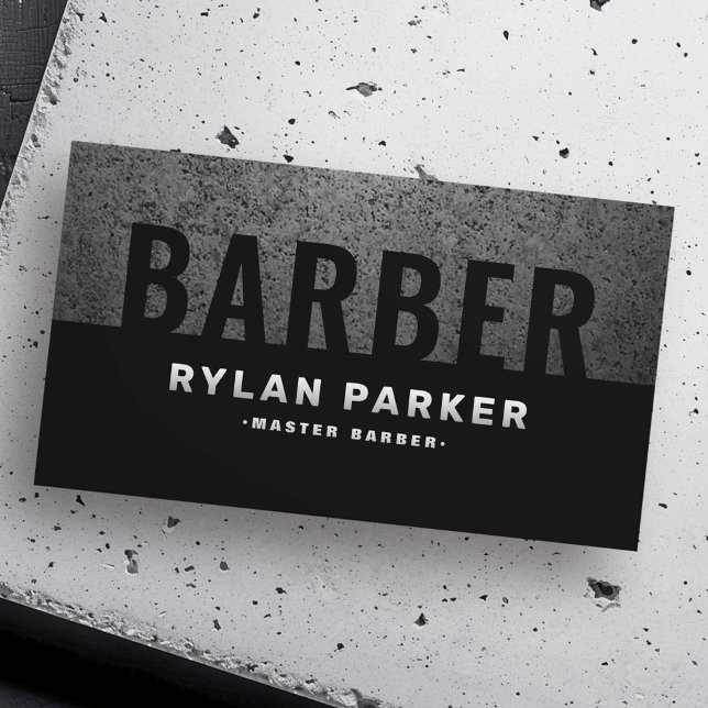 Masculine barber barbershop rough dark business card (Masculine barber barbershop rough dark business card)