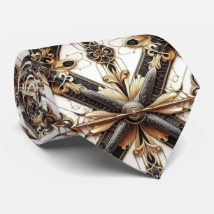 Masculine Black and Gold Aeroplane Jet Tie