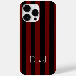 Masculine Black and Red Striped Case-Mate iPhone 14 Pro Max Case