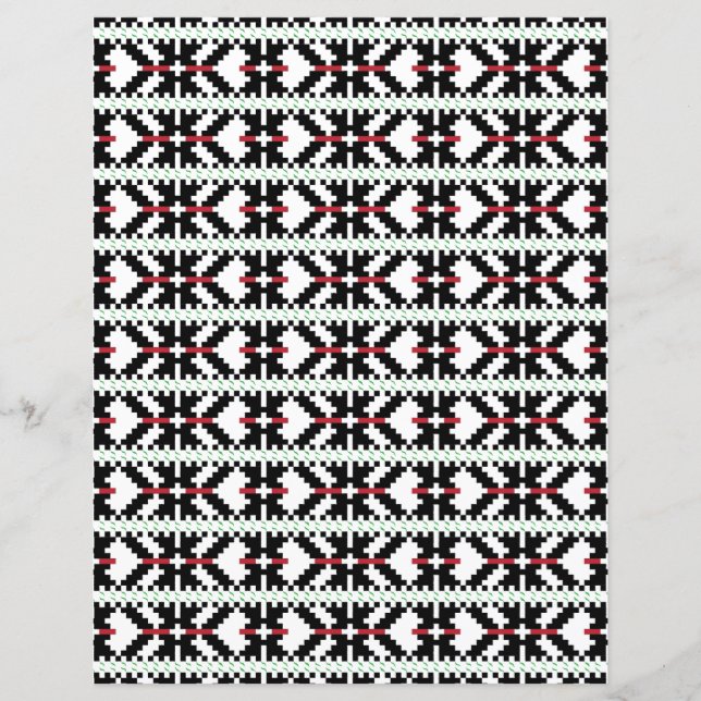 Masculine Black and white Latvian tribal folk art (Front)