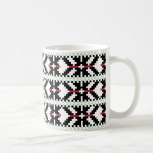 Masculine Black and white Latvian tribal folk art Coffee Mug