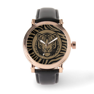 Masculine,Black Mocca Tiger Face , Modern Watch