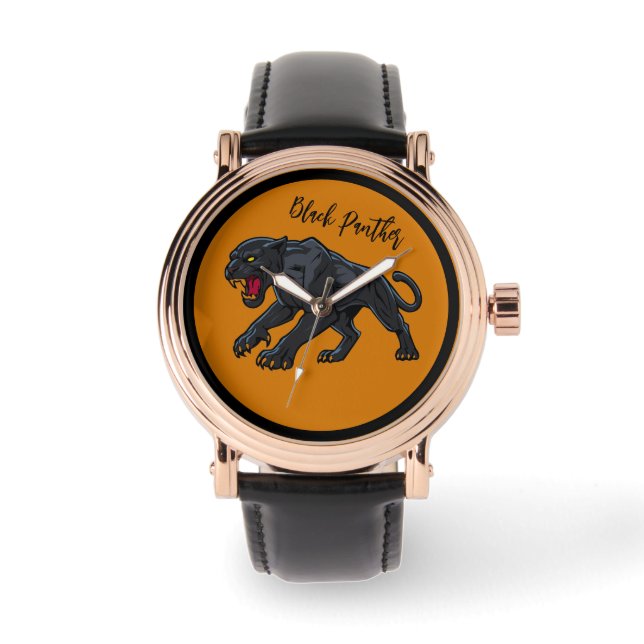 Masculine, Black Panther , Orange Background  Watch (Front)