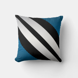 Masculine  Blue Black Grey Stripes Design Cushion