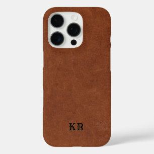 Masculine Brown Leather Texture iPhone 16 Pro Case