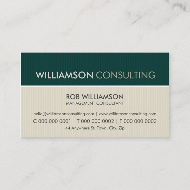 MASCULINE BUSINESS CARD :: minimal pinstripe 2 (Front)