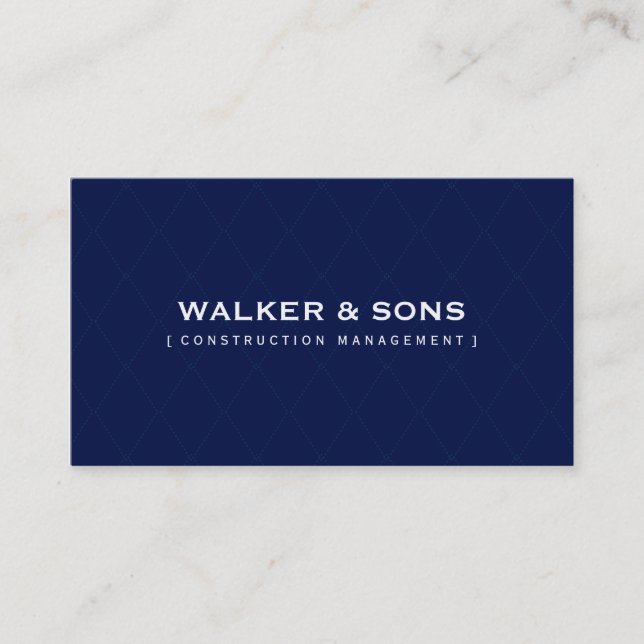 MASCULINE BUSINESS minimal simple smart navy blue Card (Front)