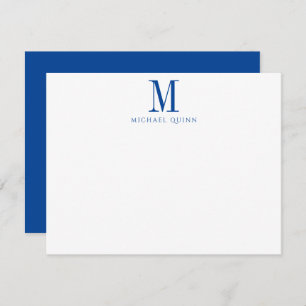 Masculine Business ProfessionaI Blue Monogram  Card