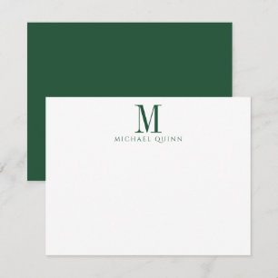 Masculine Business ProfessionaI Green Monogram Card